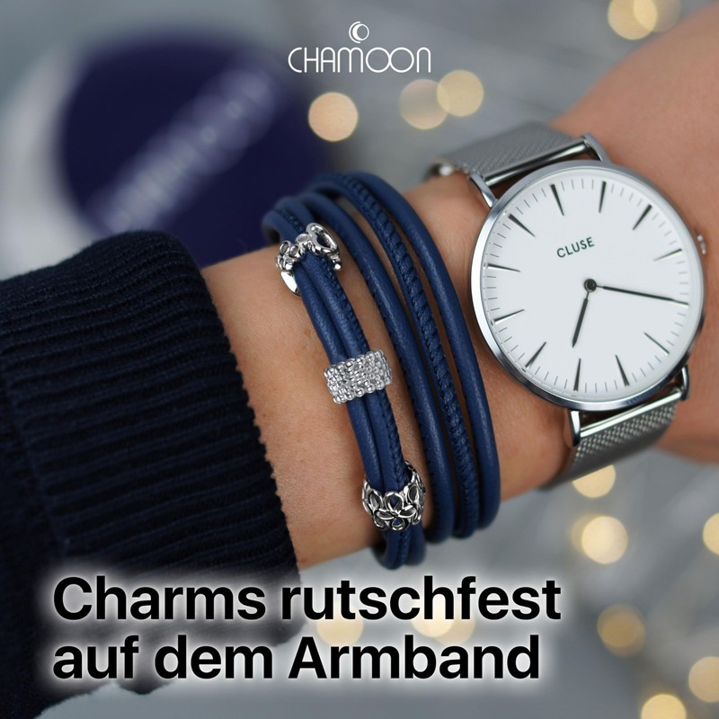 Chamoon® Premium Leather Bracelet for Women, Magnetic Closure, Stainless Steel,