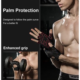 SUJAYU Workout Gloves for Women & Men, Gym Weight Lifting Gloves (M, Black)