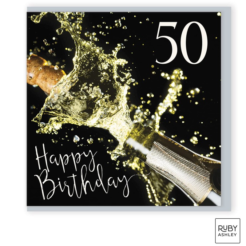 Ruby Ashley 50th Birthday Card for Women & Men Recyclable