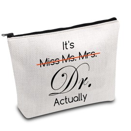 PHD Graduation Gift PHD Candidate Survivor Gift Doctorate Degree Gifts It's Miss Mrs Ms Dr Actually Funny New Doctor Cosmetic Makeup Bag (It Dr Actually CA), CB-B1007