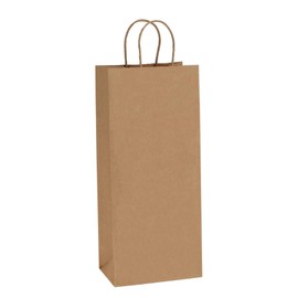 BagDream Kraft Paper Bags 5.25x3.25x13 Inches 50Pcs Kraft Brown Paper Wine Bags with Handles Bulk for Wine, Gift, Retail, Party Favor