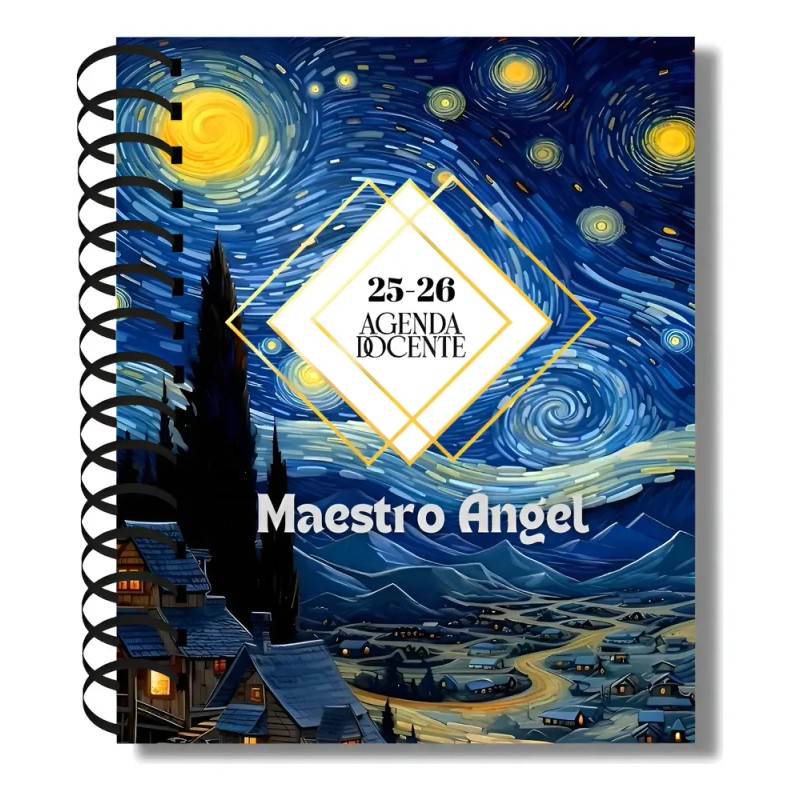 Agenda Docente Color Neutro Maestro 2025-2026 Personalizada