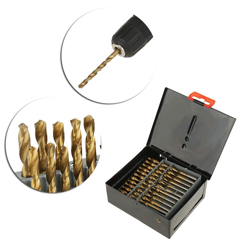Twist Drill Bits Set, 60 Piece 1#-60# Titanium Nitride Coated