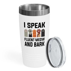Veterinarian White Edition Viking Tumbler 20oz - I speak fluent - Pathologist Med Tech Animal Lover Pet Veterinary Shelter Clinic Breeder Doctor