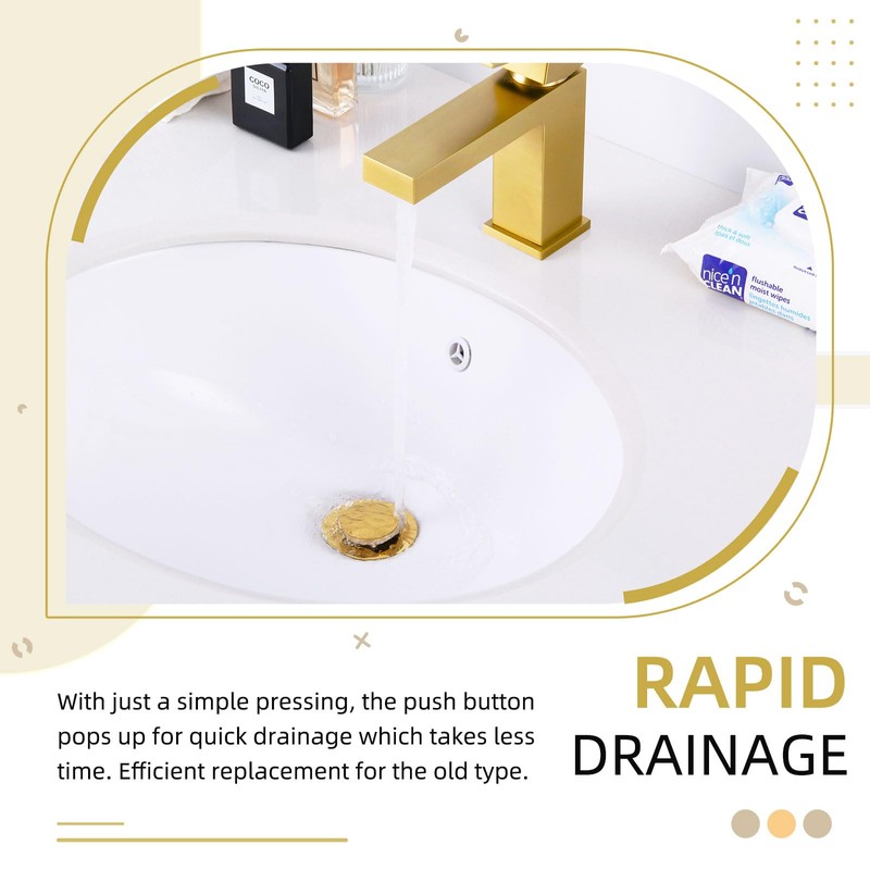 Angle Simple Sink Drain Stopper, Brass Bathroom Sink Stopper Replacement,