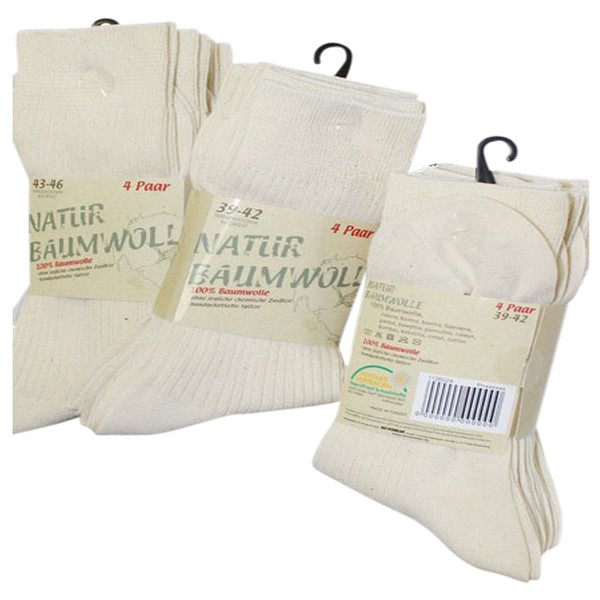 Gesundheitsstrumpf 8 Pairs Natural 100% Cotton Socks without Seam Boil-Proof,