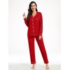 YOPUGEE Womens Long Sleeve Cotton Button Down Pajamas Modal Lounge