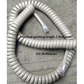 DIY-BizPhones-AT-T-Trimline  AT&T Vintage Phone Ivory 12ft Handset Cord Trimline Princess 2500 Curly H4DU