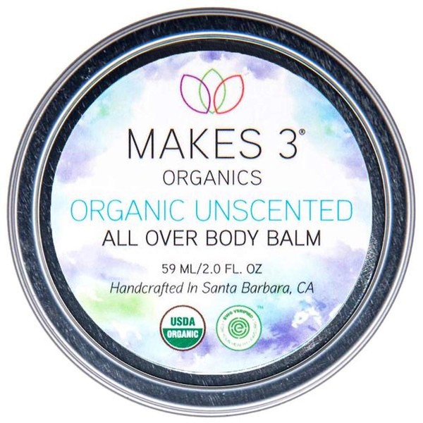 Makes 3 Organics All Over Body Balm, Unscented, 2 Fluid