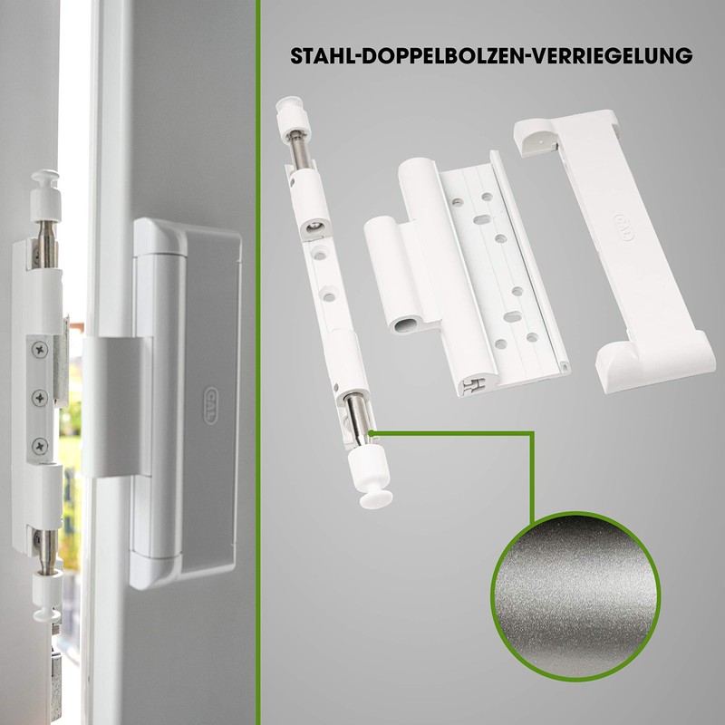 Cal Doublex XL - Fenstersicherung gegen Einbruch, auch für Balkontür,