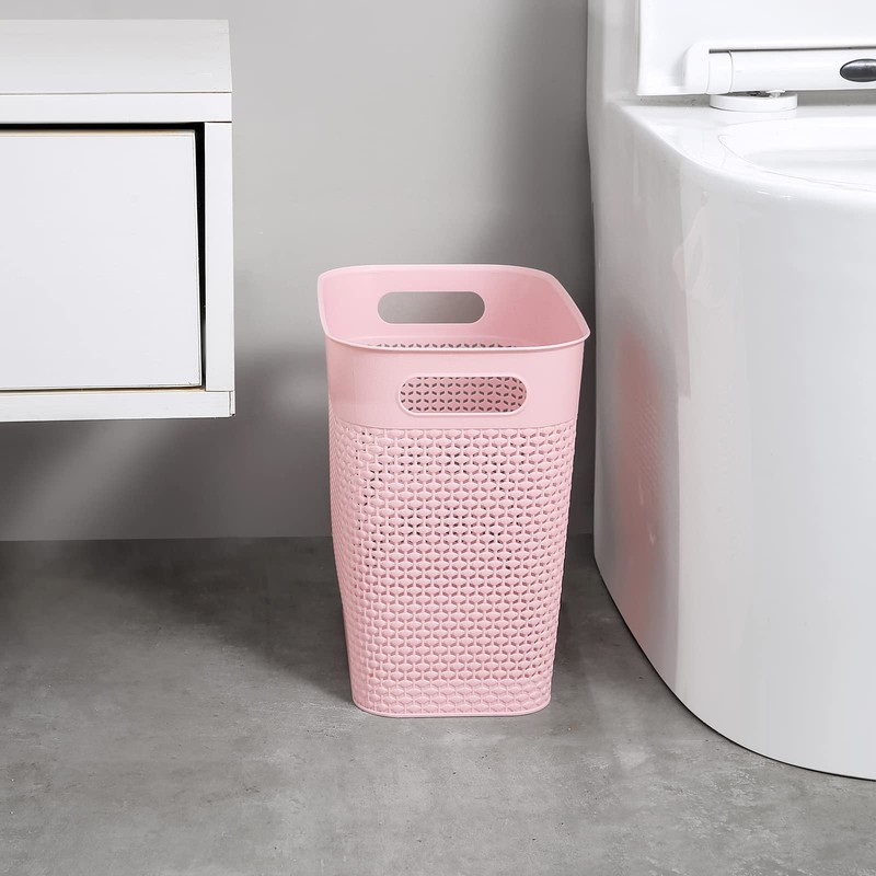 Plastic Trash Can Wastebasket, Garbage Container Basket for Bathrooms, Kitchens,