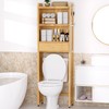 Over The Toilet Storage Shelf with Drawer, Above Bamboo Bathroom