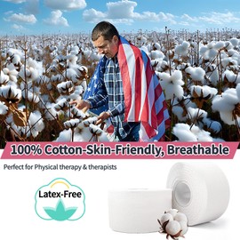 Athletic Tape, 2 Pack White Sports Tape Athletic, Strong-Breathable-Easy Tear-No Sticky Residue, Wrist Ankle Tape for Lacrosse Boxing Gymnastics Climbing Soccer Hockey Bat Injuries Medical(1.5 Inches)