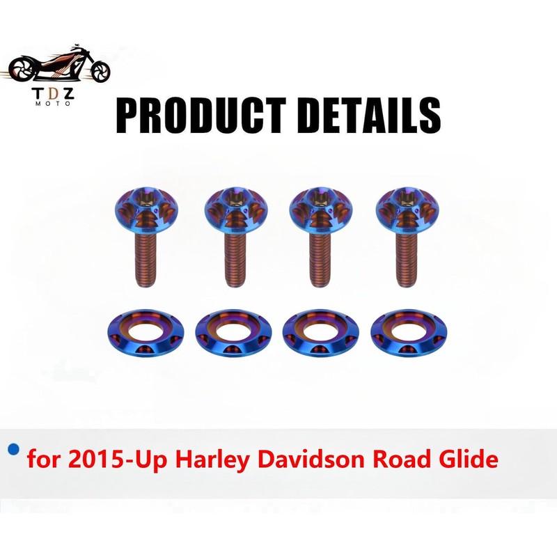 TDZ Blue Titanium Windshield Bolts, Windscreen Screws, Fairing Bolts for