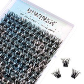 DIWINSH Lash Clusters Wispy Eyelash Clusters 144pcs 14 mm Cluster Eyelash Extensions D Curl Natural Volume Lash Extensions DIY Reusable Individual Lashes Clusters with Soft Thin Band (DIY-14 mm)