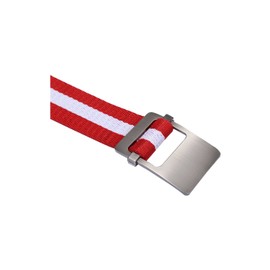 uxcell Unisex Canvas Web Belt with Metal Slide Buckle Width 1 1/2 Inches One Size Red - Flat Buckle (Striped)