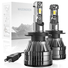 WAIXINGREN H7 LED Headlight Bulb, 60W 26000 LM 600% Brightness 6500K for H7 Headlight Bulb, Plug and Play, Halogen Replacement (H7)
