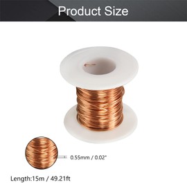 Fielect 0.55mm Inner Dia Magnet Wire Enameled Copper Wire Winding Coil 49.2Ft Length QA-1-155 Model Widely Used for A Variety of Motors