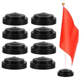 DHER 8pcs Mini Flag Holder Desktop Flag Holder Desk Flag Holder Black Desk Flag Holder Mini Flag Stand Desk 20g Table Flag Base Office Flag Holder (1 Hole)