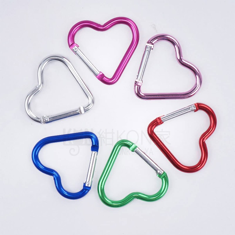 KON Carabiner Heart Shaped Cute Key Holder Hook Aluminum Multifunctional