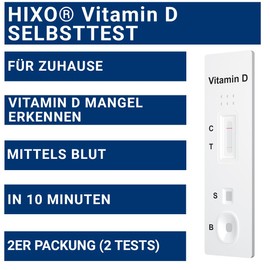 2x Vitamin D Schnelltest – Heimtest zur Erkennung von Vitaminmangel – Selbsttest mit Blut aus der Fingerkuppe – Ergebnis in 10 Min – Ohne Laboranalyse – Zuverlässige Früherkennung Zuhause