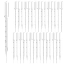 WANGZAIZAI Pack of 100 Pipettes Dropper Plastic Transfer Pipettes 3 ml Measuring Pipette Feeding Pipette for Lab Experiment Acrylic Paints Drawing (3 ml)