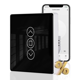 MOES 2.5D WiFi Roller Shutter Switch, Alexa Smart Roller Shutter Control, WiFi Roller Shutter Flush-Mounted, Timer and Voice Control, Compatible with Alexa and Google Home, Neutral Conductor Required,