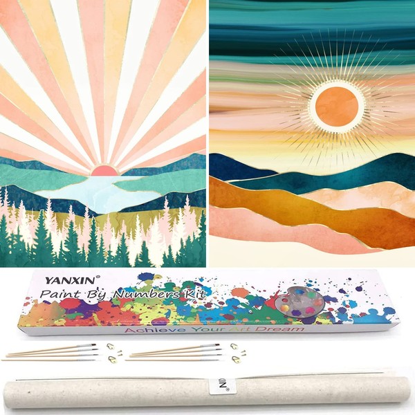 YANXIN Paint by Numbers Kit for Adults Beginners 2 Pack