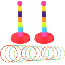 Lekabee Ring Toss Game for Kids with 24 Throwing Rings,Carnival Ring Toss Games for Kids Birthday Party Outdoor Garden Games Supplies