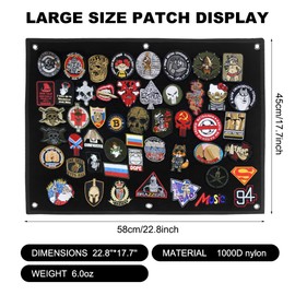 Velcro Board Patches Velcro Wall Velcro Surface Velcro Mat 60 x 45 cm with Eyelets Foldable Velcro Wall Hook & Loop Velcro Patch Board Patches Velcro Hiking Organiser Display Board for Badges Stamp