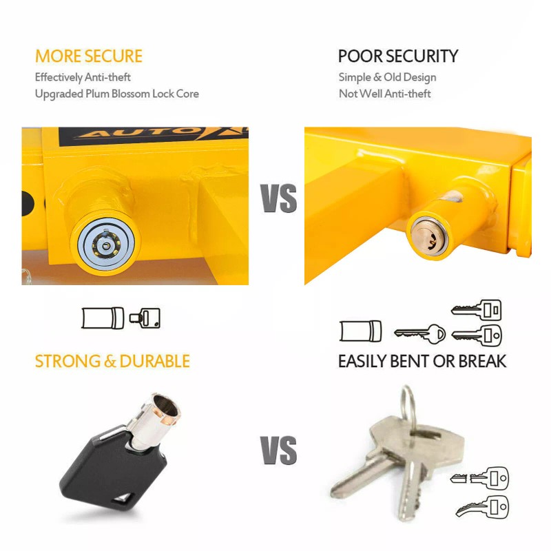 AUTOXBERT 2xHEAVY DUTY Adjustable Wheel Clamps Tire Lock Car Security