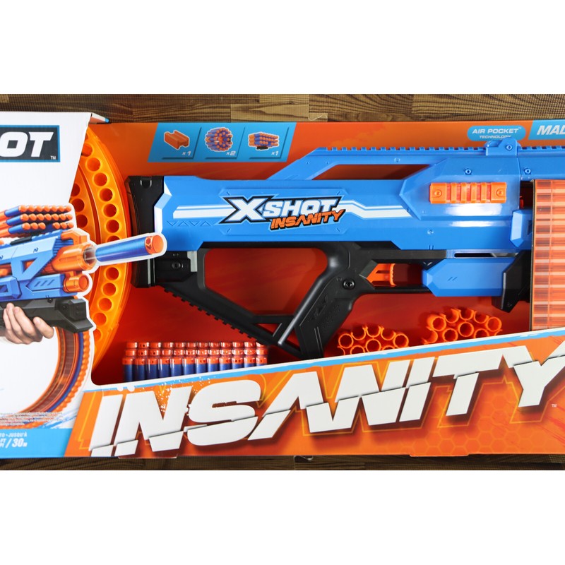 Zuru X-Shot Insanity Mega Barrel Blaster Toy Gun 72 Darts