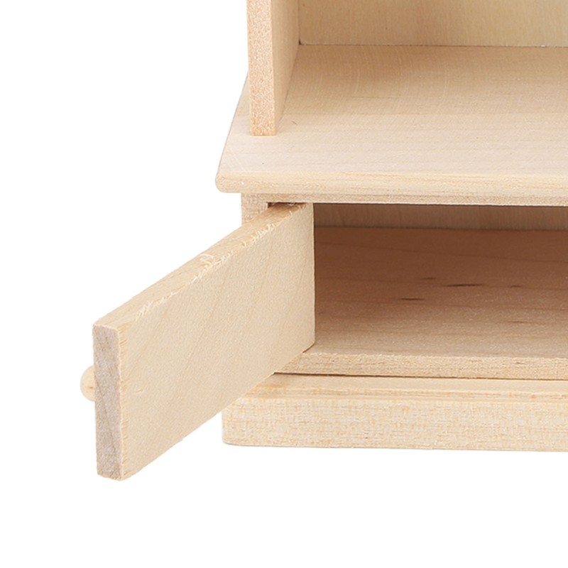 Dollhouse Bookshelf 1:12 Wooden Miniature Decoration Rugged Dollhouse Bookcase for