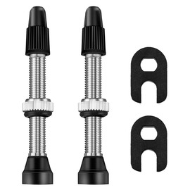 REQAG Pack of 2 Valve Stem Bicycle Tubeless Presta Aluminium Alloy 40 mm Tyre Valve Bicycle with Small Wrench Presta Valve Bicycle Valve Tubeless for Road MTB Tyres