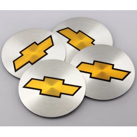NONE 4 pcs NEW 56mm 2.2" SILVER Emblem Badge Sticker Wheel Center Hub Cap Chevy