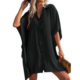 Ekouaer Beach Cover Ups for Women 3/4 Sleeve Swim Cover Up Bathing Suit Beachwear