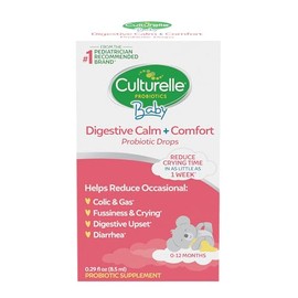Culturelle Baby Digestive Calm & Comfort Probiótico (Edad 0-12 Meses) 8.5Ml, Ayuda a reducir el cólico periódico, gases, irritabilidad, llanto y males