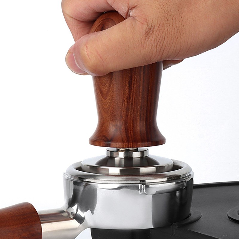 Coffee Leveler Tool Flat Base Wooden Handle 304 Stainless Steel