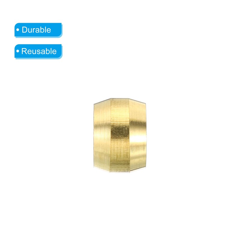 PATIKIL 20pcs 8mm Tube OD Brass Compression Sleeve Ferrules 8mm
