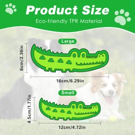 Slow Feed and Fetch Crocodile Dog Toy, Interactive Chew Enrichment Dogs Toys for Boredom, Treat Dispenser Dental Chews Puzzle Feeder, Pet Birthday Present for Small Medium Large Puppy (Small)