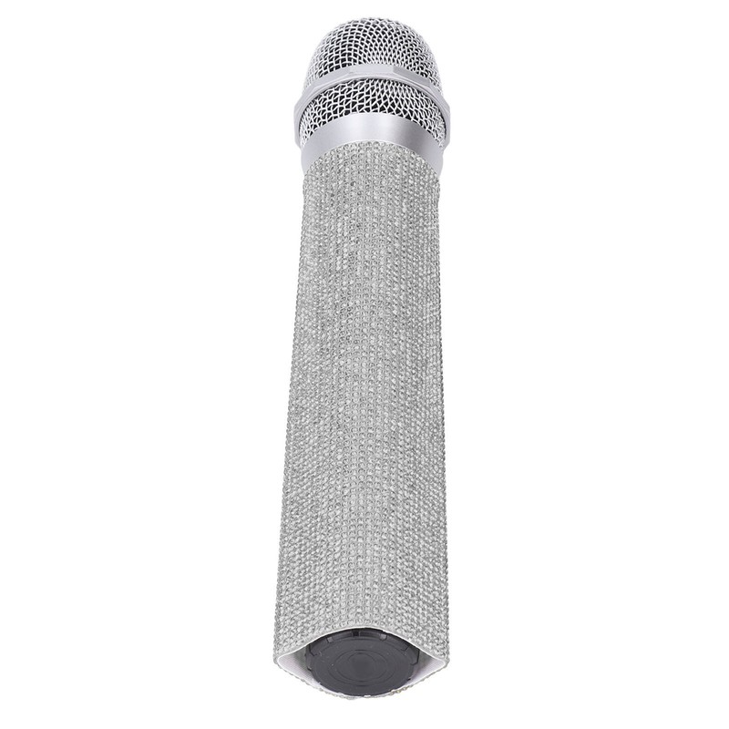 Mic Handle Sleeve Rhinestones Universal Sparkling Microphone Handle Body Cover