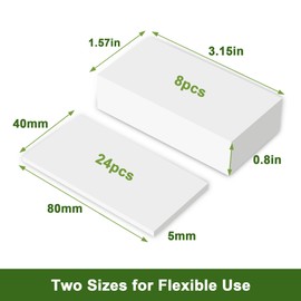 Krisler 32Pc Eva Foam Headboard Stoppers for Wall, 25mm Thicker Bed Stoppers for Headboard, 8Pcs (25mm) + 24Pcs (5mm), Furniture Wall Protectors,Headboard Bumpers for Wall, 40 * 80 mm (White)