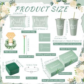 Hinly 48 Pcs Bridesmaid Proposal Gifts Set, Maid of Honor Gifts Set from Bride, Will You Be My Bridesmaid Gift Box, 24 oz Tumbler Bridal Bachelorette Party Gifts for Bridesmaids Wedding Gifts