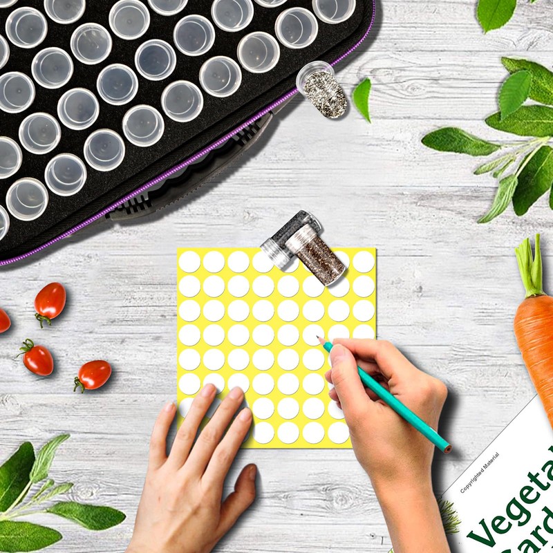 LVKAYCE 60 Slots Seed Storage Organizer with 10 Envelopes, Garden