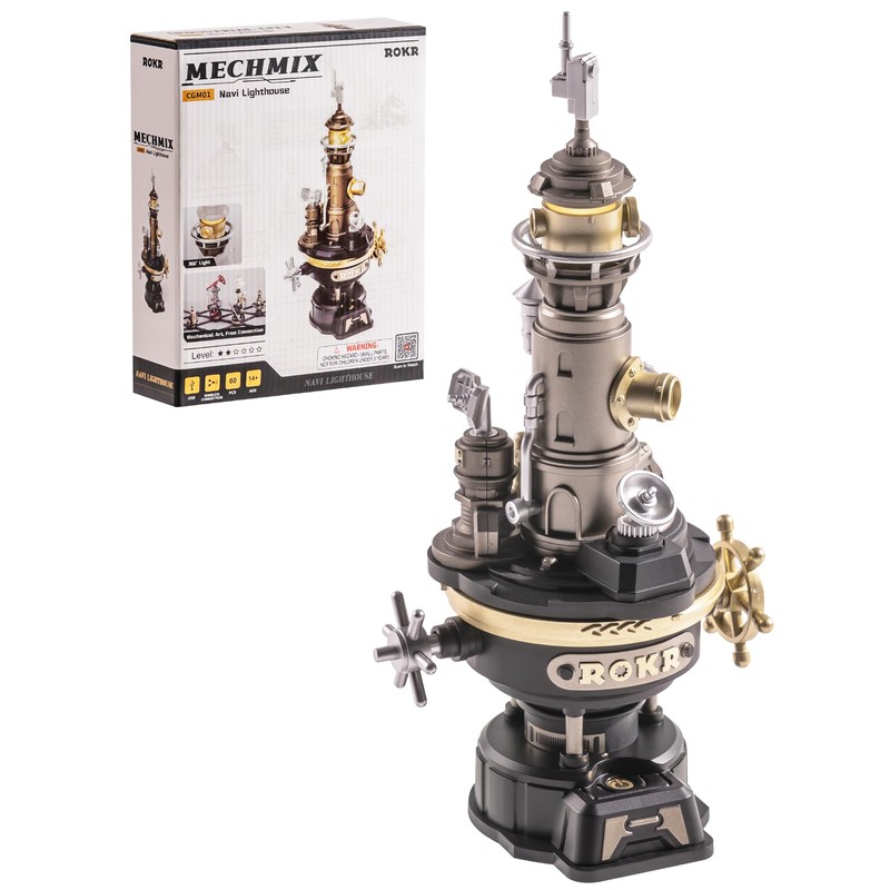 ROKR Navi Lighthouse Mechanical 3D Puzzle, Lighted DIY Building Set