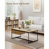Manora Minimalist Coffee Table with Drawer, Modern Industrial Aesthetic Center
