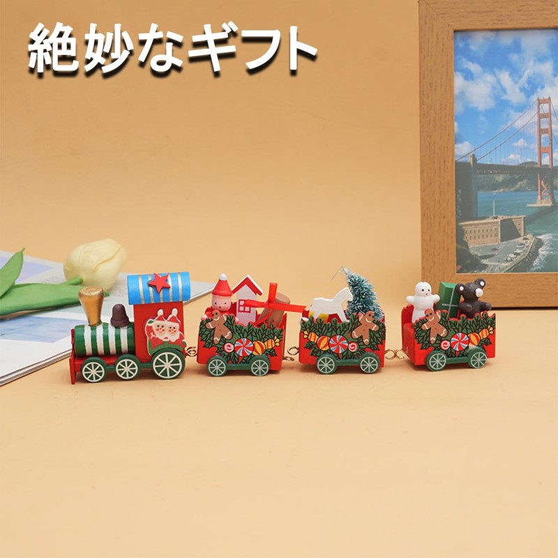 VitalBloom Christmas Decoration Train Ornament Santa Claus Figurine Decoration Gift