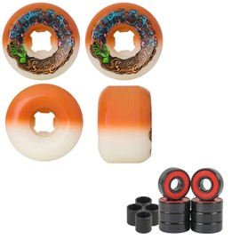 Slime Balls Skateboard Wheels 56mm Hariballs 95A White/Orange with Amp5 Bearings