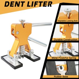 Housense 83pcs Paintless Dent Puller Kit, Body Repair Tools Dent Removal Tools with Golden Lifter, Slide Hammer T-Bar, Large Size Puller Dent Suction Cup for Car Refrigerator Door Ding Repair