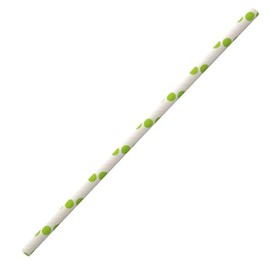 FRANZ MENSCH NatureStar Paper Drinking Straws Classic Polka Dot Green / White L 19.7 cm Diameter 0.6 cm Pack of 5000
